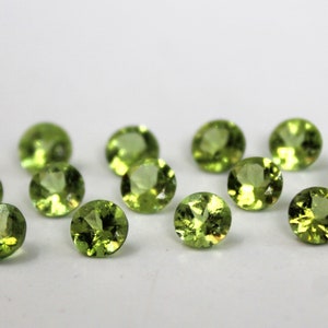 3MM Natural Green Peridot Gemstone: Faceted Round Cut