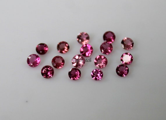 天然ピンクトルマリン宝石：AAAファセットラウンドカット（2.5 MM