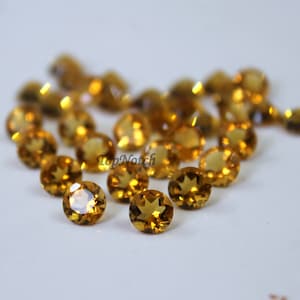4MM Citirne Round Faceted Gemstone- Natural Citrine Gems