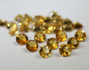 5MM Citirne Rund Facettiert Edelstein- Natürliche Citrin Schliff Edelsteine