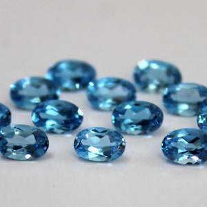6x8MM Natural Swiss Blue Topaz Oval Cut Gemstone Calibrated Blue Topaz Loose Gems
