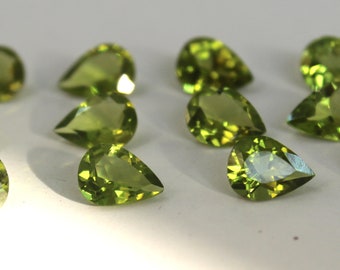 5 x 7 MM 天然ペリドット ペアファセット宝石、ジュエリー用ルース