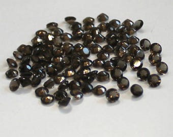 AAA 5 mm natürliche Rauchquarz runde facettierte Steine - 10 Stück