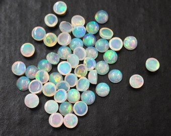 3MM Ethiopian Opal Cabochon: Loose Multifire Gemstone