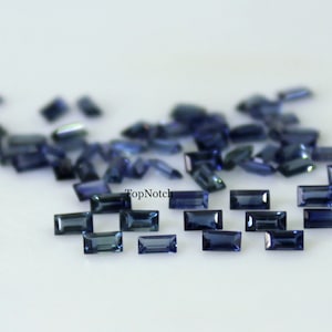 Blue Sapphire Baguette Gemstone: 2x3.5mm Faceted Loose Gem