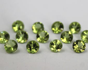 6 mm Natürlicher Peridot Edelstein: Facettierter Runder Schliff