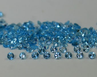 2.5MM AAA Swiss Blue Topaz Round Faceted Loose Gem