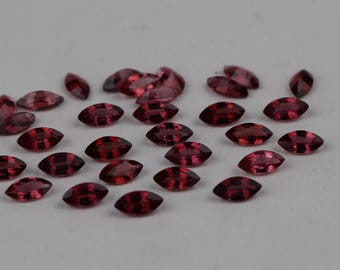 2 x 4 MM Natürlicher Roter Spinell Marquise Facettenschliff Edelstein - Spinell Lose für Schmuck
