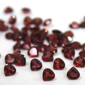 Natural Heart Red Garnet Faceted Cut 10 Piece Lot For Super Sale
