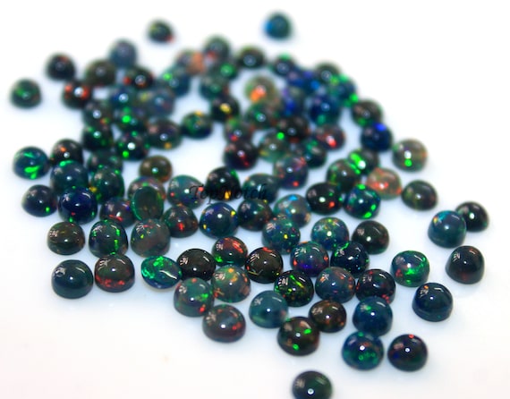 5mm Natural Black Opal Cabochon: Loose Gemstone for Jewelry