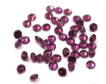 Natural 1.5MM Rhodolite Garnet Round Faceted Loose Gems, Calibrated Rhodolite Gemstone