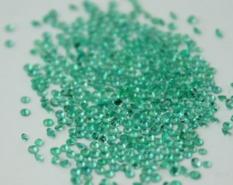 2MM Natural Green Emerald Round Faceted Gemstone for Sale