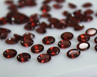 6x8MM natuurlijke rode granaat ovale gesneden edelsteen gekalibreerde granaat losse edelstenen