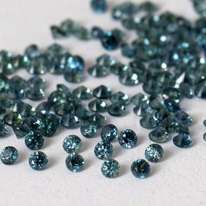 1.80 MM Natural Teal Sapphire Round Brilliant Cut Gemstone,  Teal Sapphire Gems for Jewelry- Top Quality Gemstone