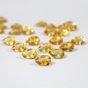 3x5MM Citirne Pear Faceted Gemstone- Natural Citrine Gems