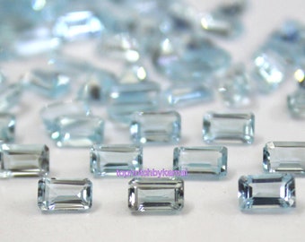 4x6MM Aquamarine Octagon Faceted Loose Gemstone- Natural Aquamarine for Jewelry