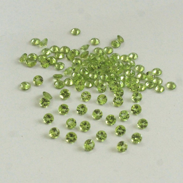 2MM Peridot Round Cut, Natural Peridot Faceted Gemstone for Jewelry