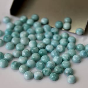6mm Natural Larimar Round Gemstone, Larimar Round Cabochon Loose Gemstone for Jewelry, AAA Quality Larimar Cabs