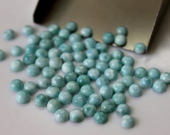 Cabujón Larimar Natural de 6 mm: Piedra preciosa suelta redonda AAA