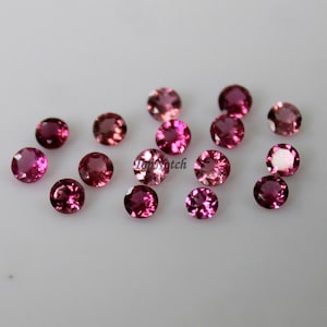 Natural 3MM Pink Tourmaline Round Cut Gemstone, AAA Calibrated Tourmaline Faceted for Sale