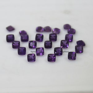 Natural Amethyst Cushion Faceted Cut AAA Quality - 10 Pieces Lot For Sale Super Top Quality