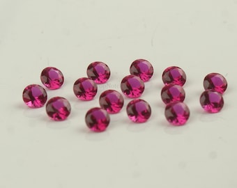6 mm im Labor hergestellter Rubin: Edelstein mit Rundschliff in Pink