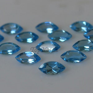 3 x 6 MM Natürlicher Schweizer Blautopas Marquise Schliff Edelstein