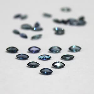 Natural Blue Sapphire Marquise Cut Gemstones - AAA Quality, 10 Piece Lot