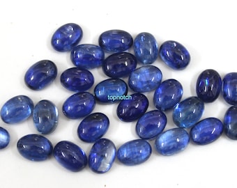 Natural Kyanite Oval Cabochons: AAA Quality Loose Gemstones, 10 Piece Lot