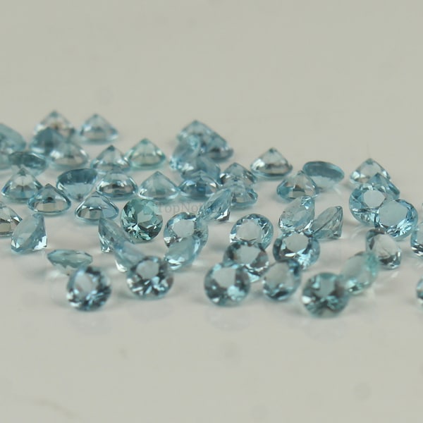 Top Shade 1.5mm Aquamarine Round Cut Gemstone - Natural Aquamarine Calibrated Gems for Jewellery