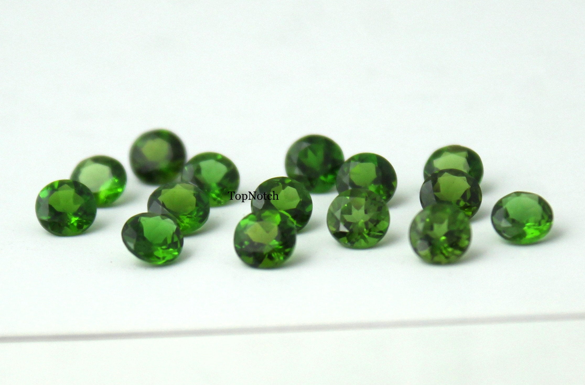 3 MM クロムダイオプサイド宝石：ラウンドファセットルース宝石 - Etsy