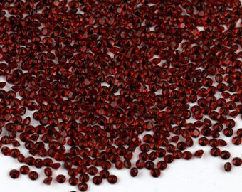 2MM Natural Red Garnet Round Faceted Gemstone, Loose January Birthstone