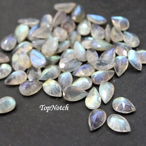 7x10MM Natural Labradorite Pear Faceted Cut Gemstone, Calibrated Labradorite Semi Precious Stone for Jewelry