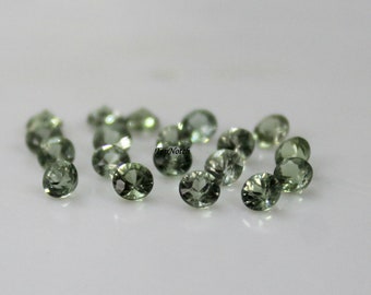 3MM Green Sapphire Natural Green Sapphire Round Brilliant Cut Gemstone Jewelry