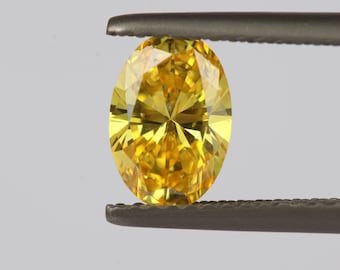 1.11 ct Lab Grown Yellow Diamond: Oval Cut, VS1 Clarity (For Jewelry Making)