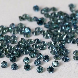 2.50 MM Natural Teal Sapphire Round Brilliant Cut Gemstone,  Teal Sapphire Gems for Jewelry- Top Quality Gemstone