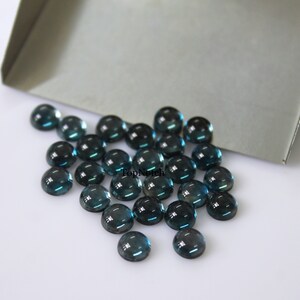 6mm AAA London Blue Topaz Cabochon: Loose Gemstone