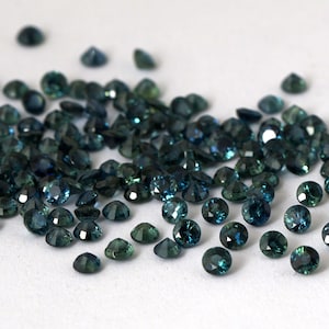 3.50 mm Teal Sapphire Biclour Round Cut , Teal Sapphire Gemstone for Jewelry