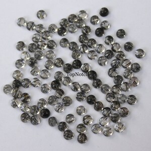 8mm Black Rutile Quartz Round Cabochon - Natural Rutile Quartz Loose Cabochon Gemstone - Origin Sri lanka