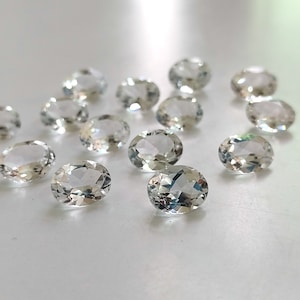7x9MM White Topaz Oval Cut Gemstone, Natural White Topaz Faceted Loose Gems for Jewelry