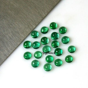 2MM Natural Emerald Round Cabochon Gemstone- Top Quality Zambian Emeralds for Jewelry