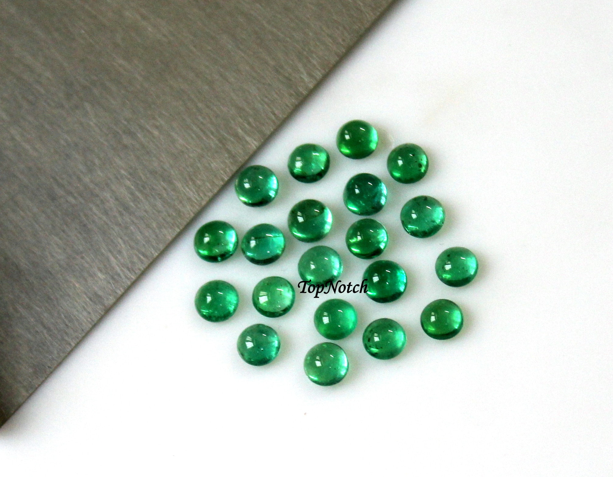 2MM Natural Emerald Round Cabochon Gemstone- Top Quality Zambian Emeralds for Jewelry
