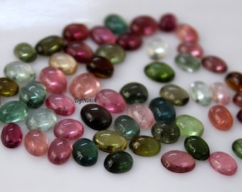 AAA 5x7mm Tourmaline Oval Cabochon Gemstone, Calibrated Tourmaline