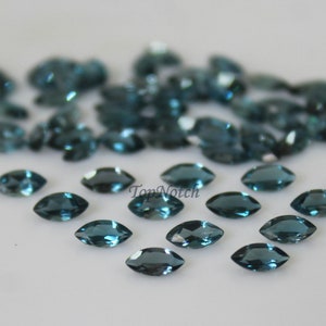Natural London Blue Topaz Gemstone: Marquise Cut, 3x6MM