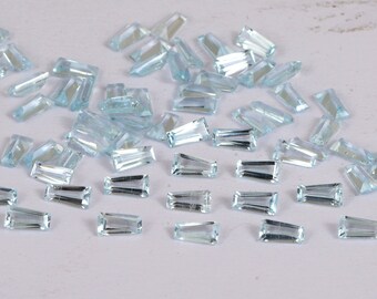 Sky Blue Topaz Gemstone: Natural Tapered Baguette, Faceted (1.5x2x4MM)