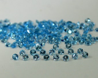 2MM Swiss Blue Topaz Round Faceted Gemstone- Natural Swiss Blue Topaz Loose Gems- Light Blue Topaz for Jewelry Making