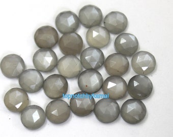 Natural Gray Moonstone Round Rose Cut 100% Top AAA Quality 100 Piece Lot For Super Sale