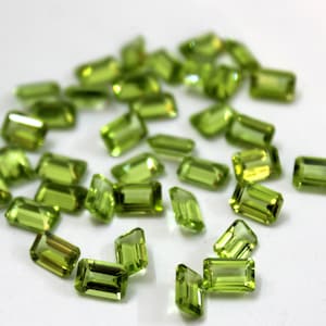 7x9MM Peridot Octagon Faceted Gemstone, Calibrated Peridot Loose Gems