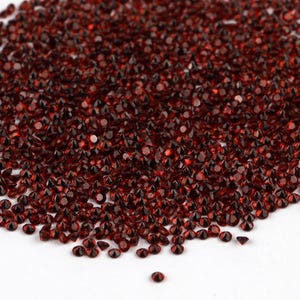 Piedra preciosa facetada redonda de granate de 1,5 mm, granate rojo natural