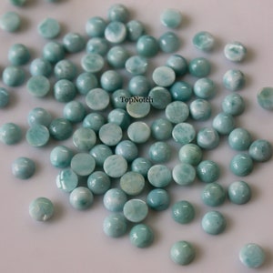 Natural Larimar Round Gemstone, 5mm Larimar Round Cabochon Loose Gemstone for Jewelry, AAA Quality Larimar Cabs